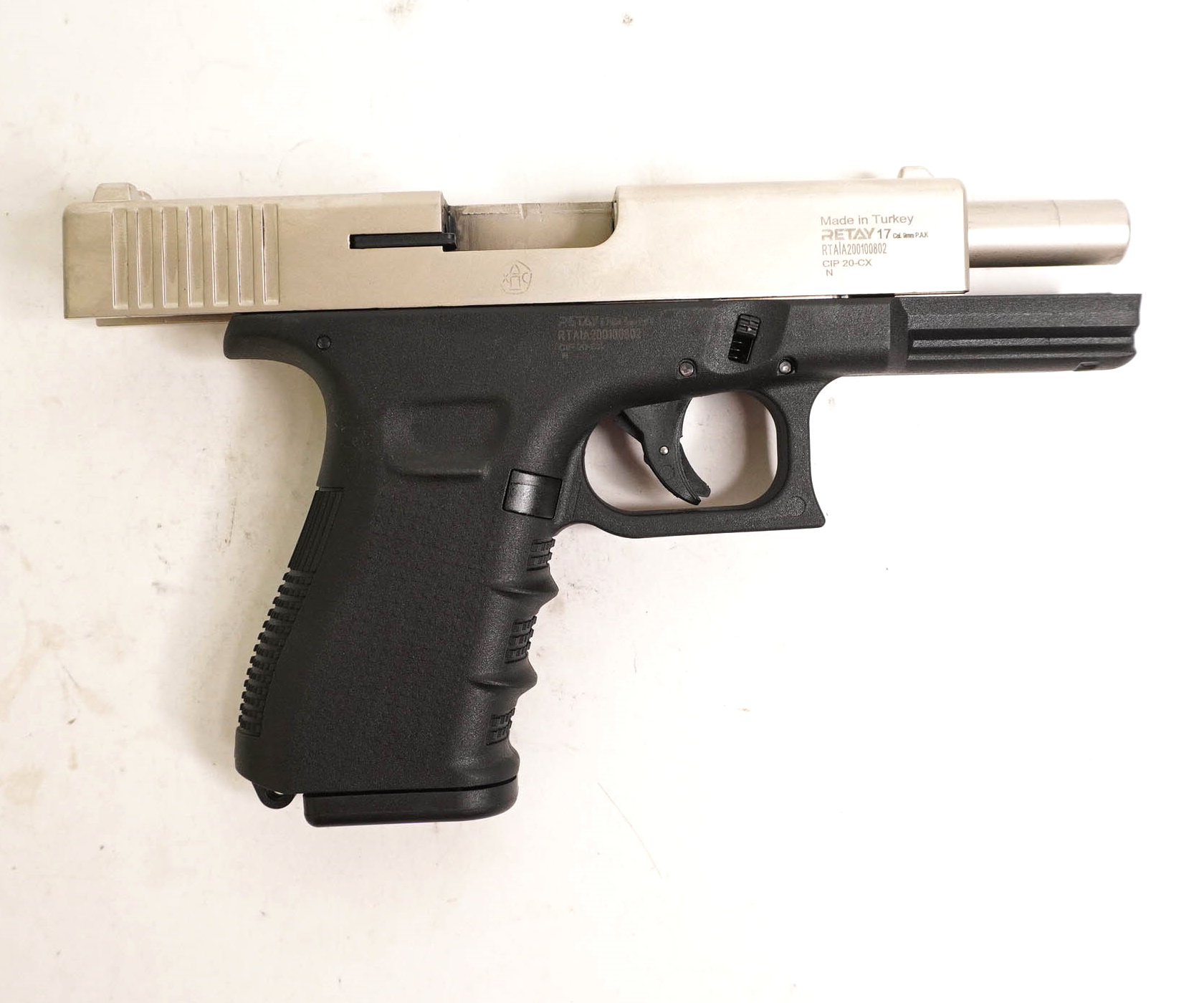 Пистолет охолощенный G17C (Glok 17), к.9мм (сатин)